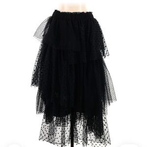Anthropologie Black Asymmetrical Layered Skirt